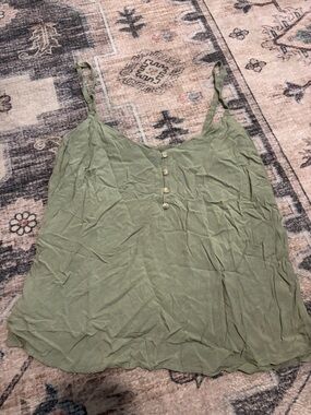 Old Navy Olive Green Button-Front Spaghetti Strap Cami